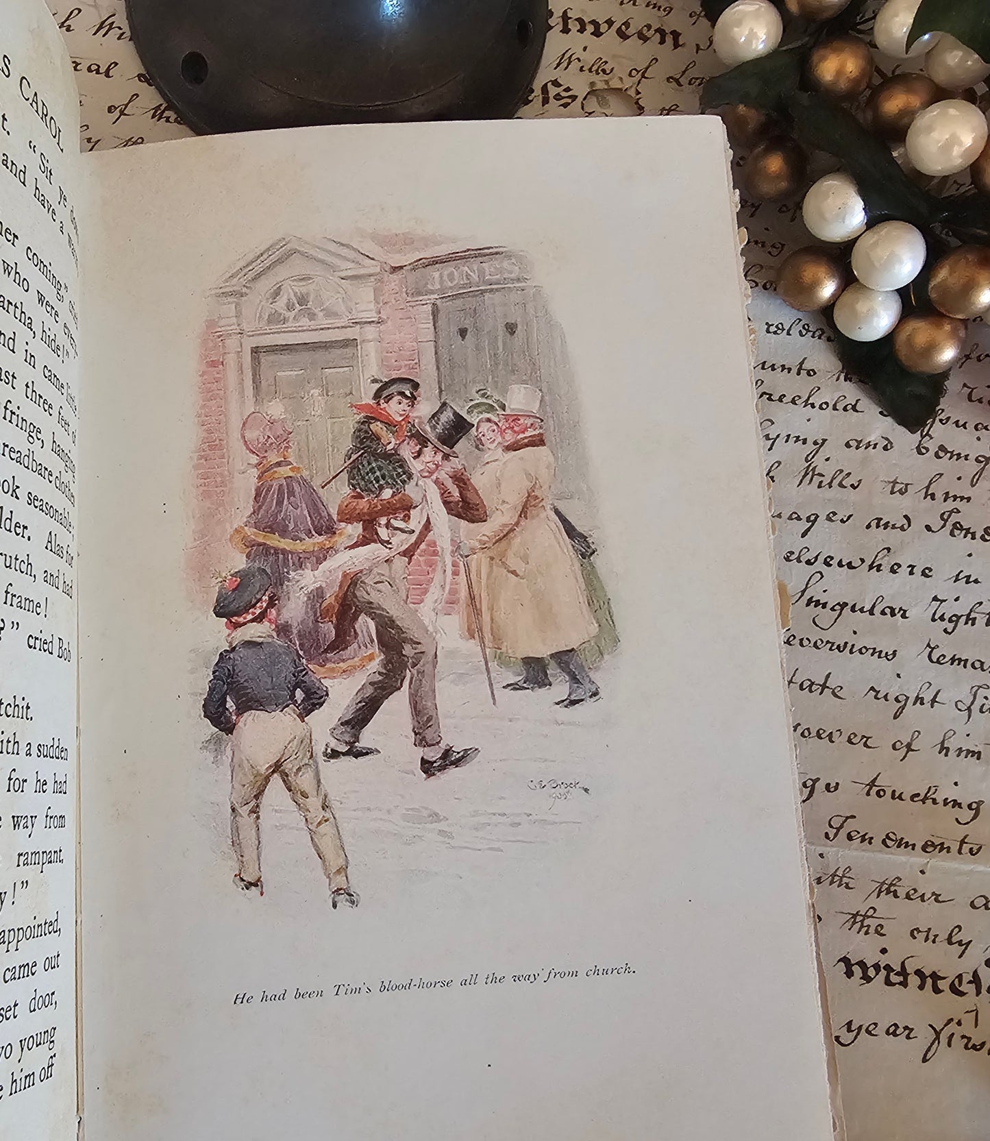 1913 A Christmas Carol - CE Brock Illustrations, JM Dent London - Antique Christmas Book