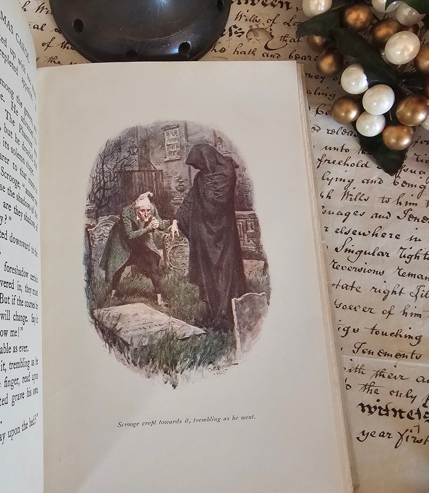 1913 A Christmas Carol - CE Brock Illustrations, JM Dent London - Antique Christmas Book