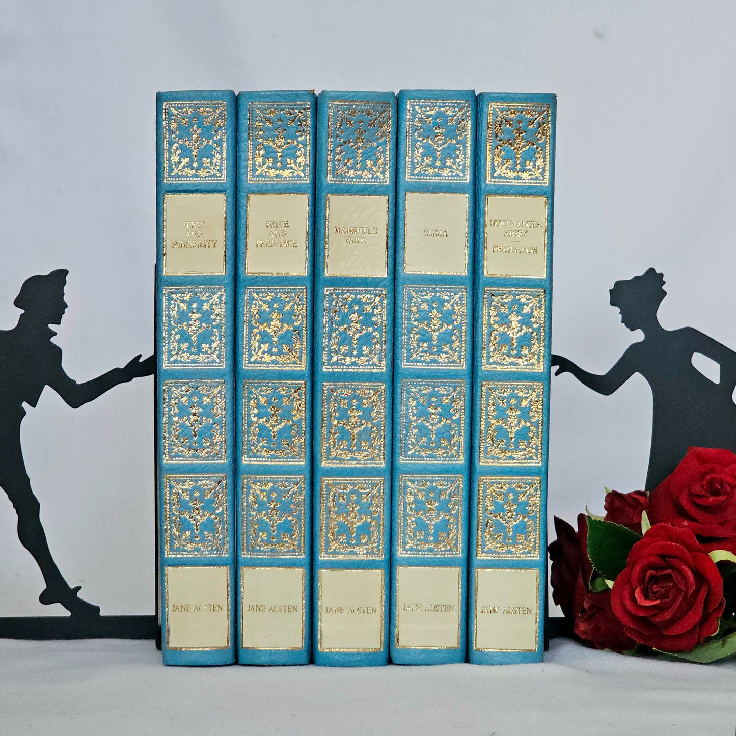 The Complete Novels of Jane Austen in Five Volumes / 23ct Gold on Real Lambskin Luxury Edition