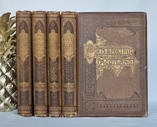 1876 The Poets and Poetry of Scotland in Four Volumes - Illustrated / WITH SOME WEAR