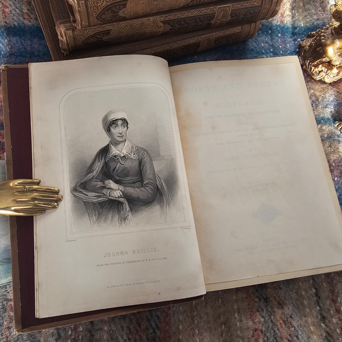 1876 The Poets and Poetry of Scotland in Four Volumes - Illustrated / WITH SOME WEAR