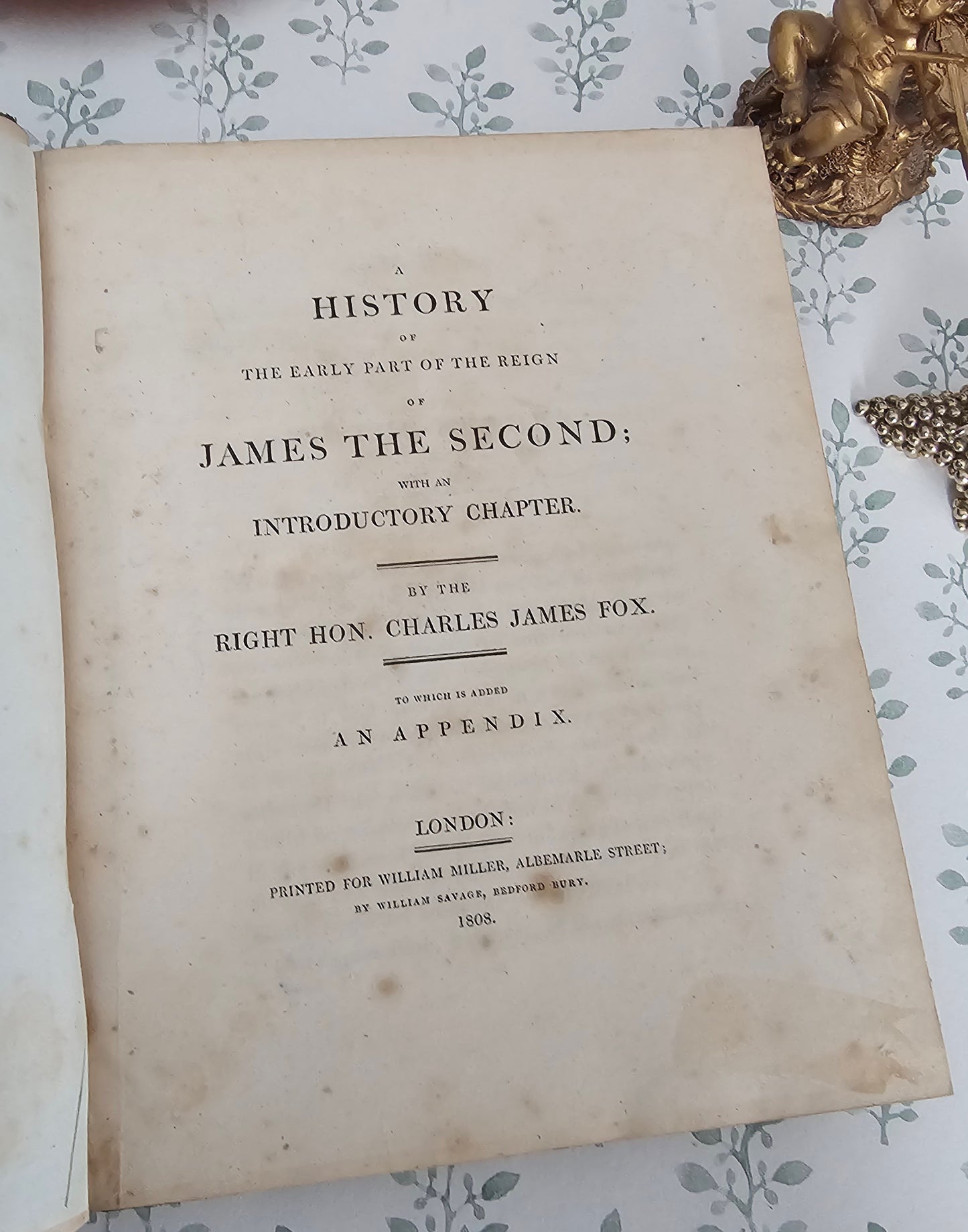 1808 History of James the Second by Charles James Fox - Antique History Book