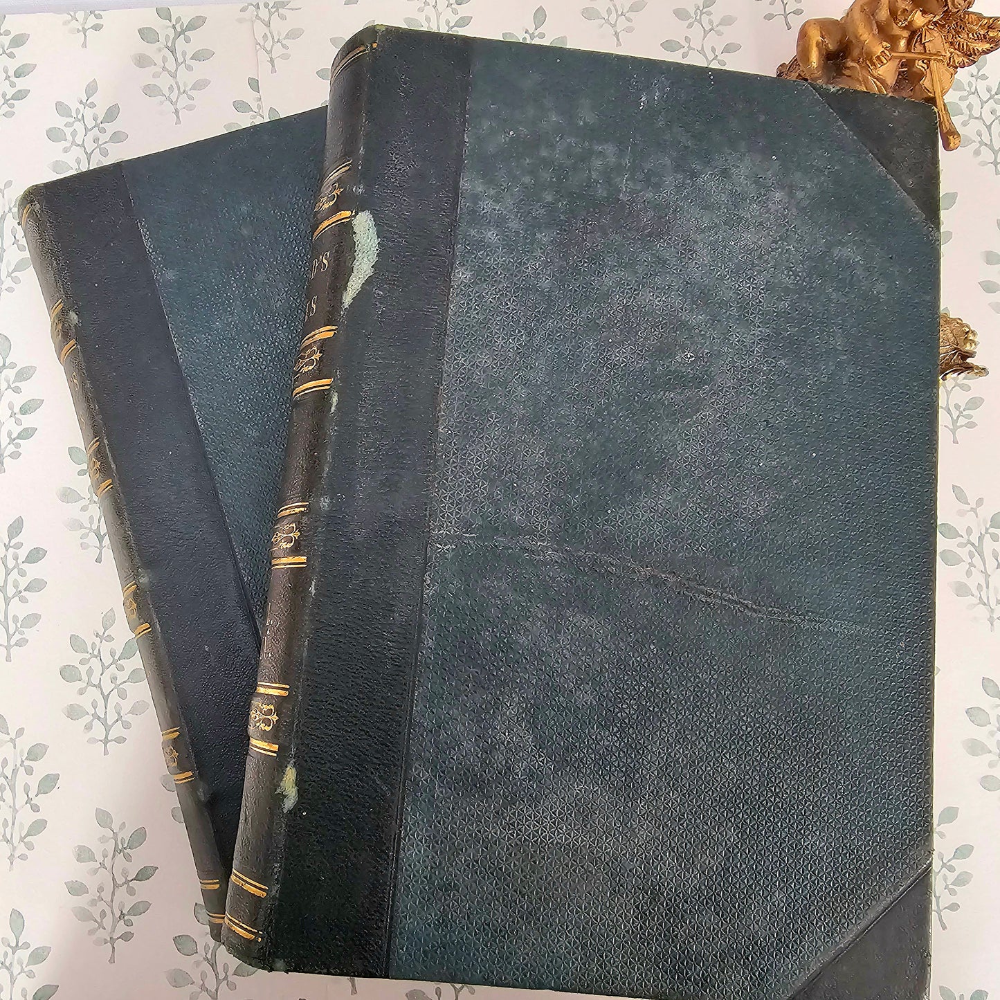 c1863 England's Battles By Sea and Land : 2 Large Antique Books