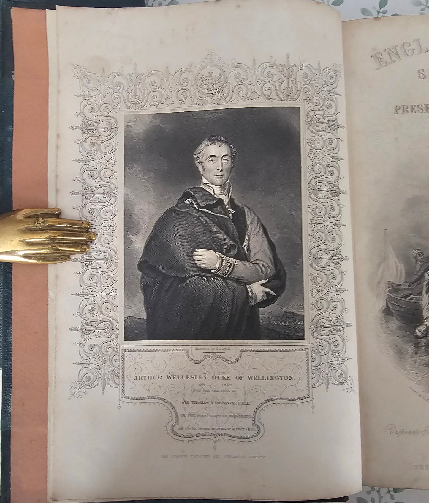 c1863 England's Battles By Sea and Land : 2 Large Antique Books