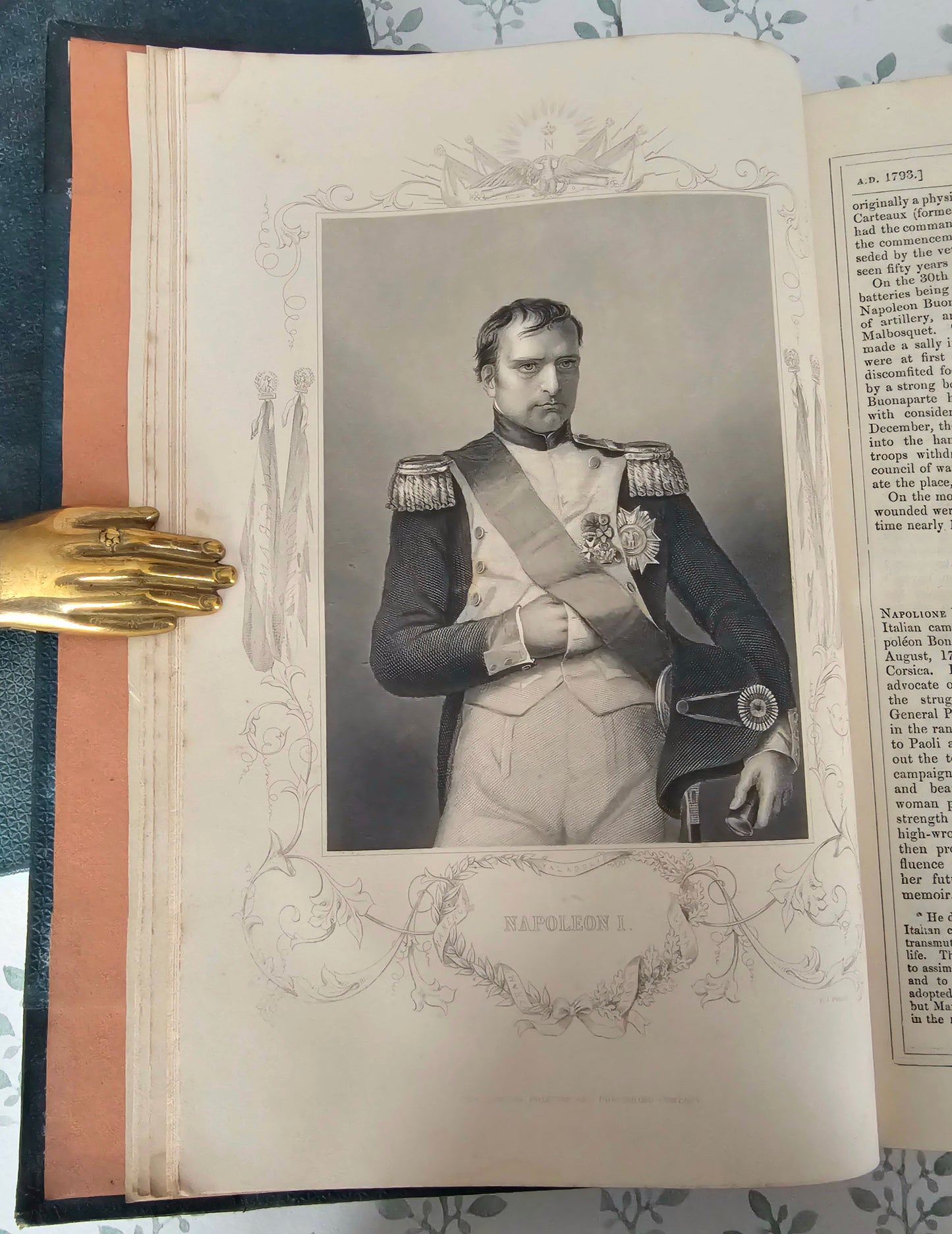 c1863 England's Battles By Sea and Land : 2 Large Antique Books