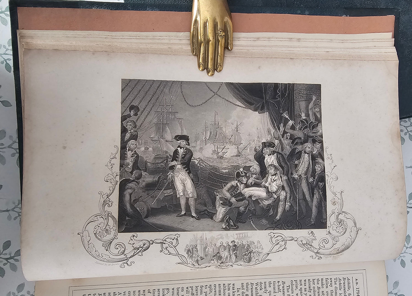 c1863 England's Battles By Sea and Land : 2 Large Antique Books