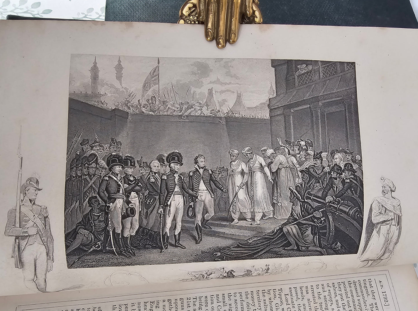 c1863 England's Battles By Sea and Land : 2 Large Antique Books