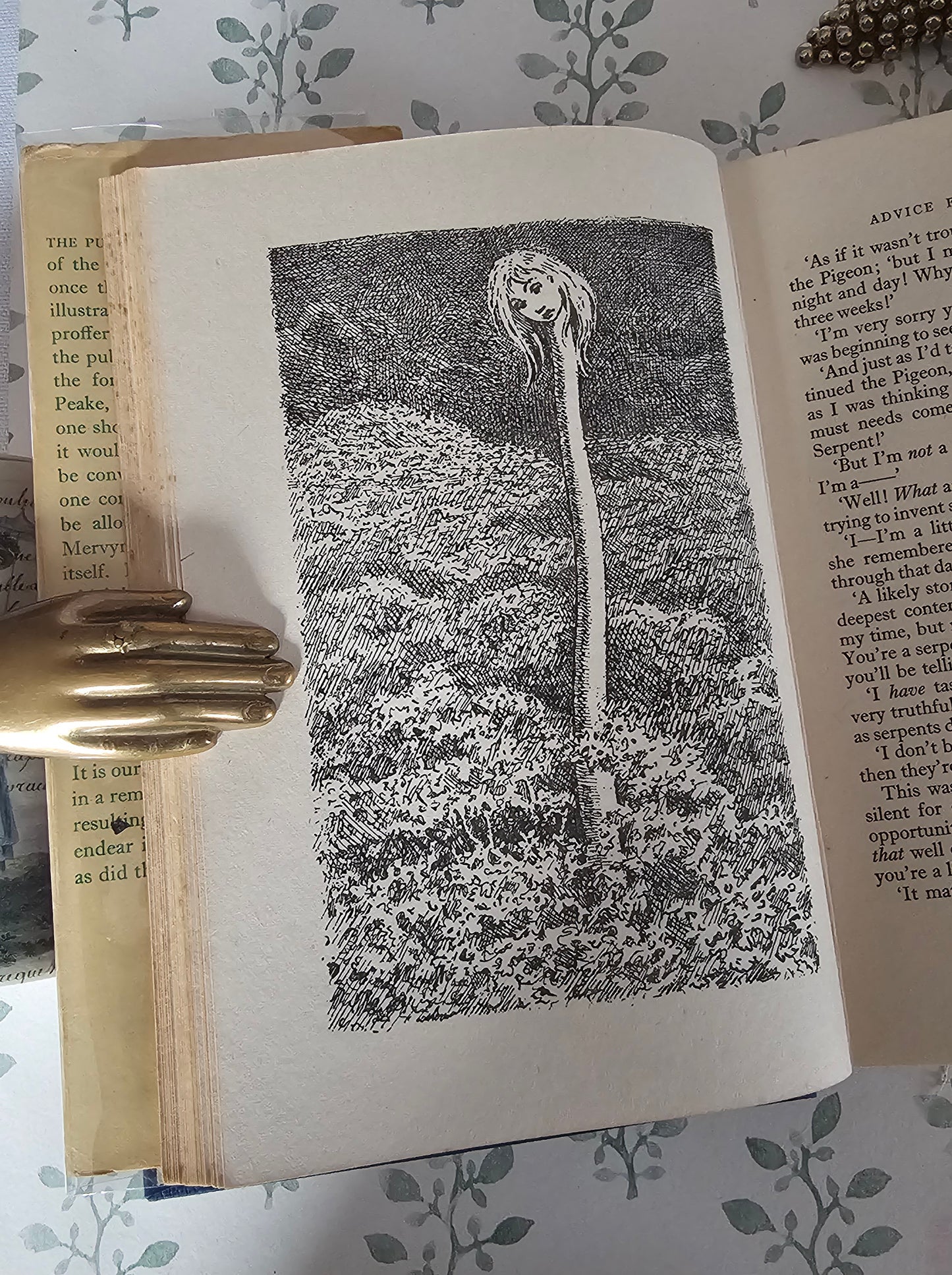 1954 FIRST EDITION Alice's Adventures in Wonderland plus Through the Looking-Glass by Lewis Carroll - Illustrated by Mervyn Peake