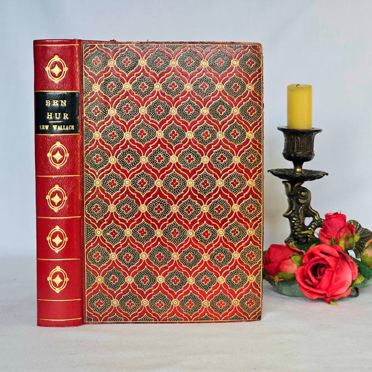 1910 Ben-Hur by Lew Wallace - Striking Full Leather Binding - Brock Illustrations