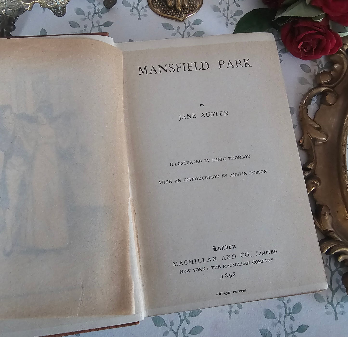 1898 Mansfield Park by Jane Austen: Scarce, Antique Illustrated Book