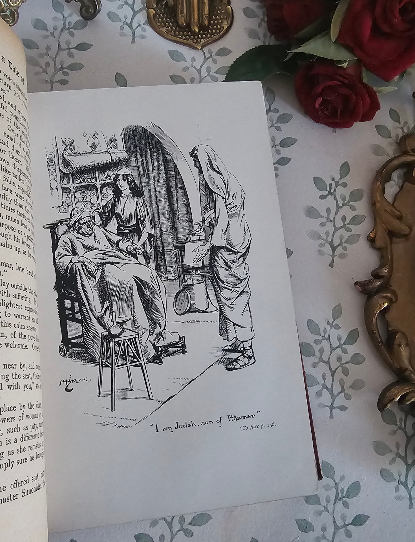 1910 Ben-Hur by Lew Wallace - Striking Full Leather Binding - Brock Illustrations