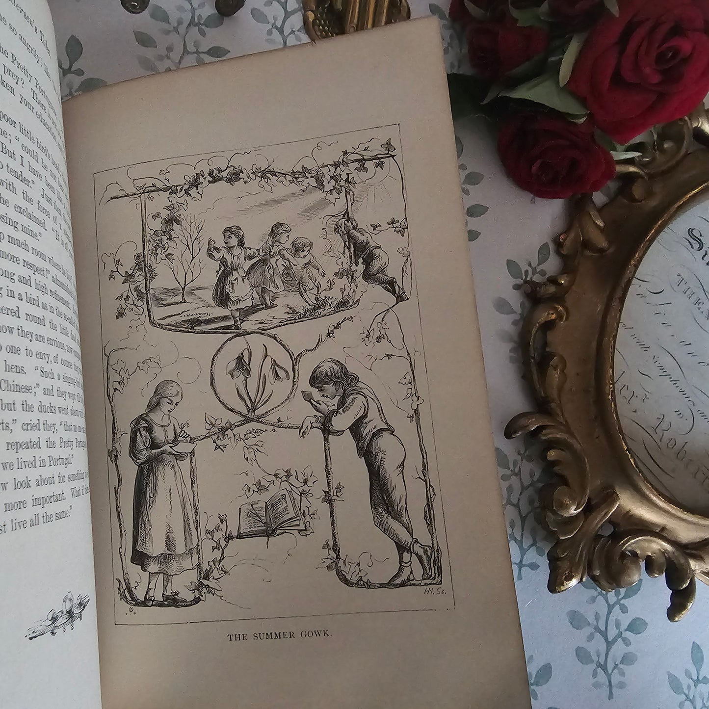 1887 Fairy Tales and Sketches by Hans Christian Andersen / Antique Illustrated Leather Bound Book