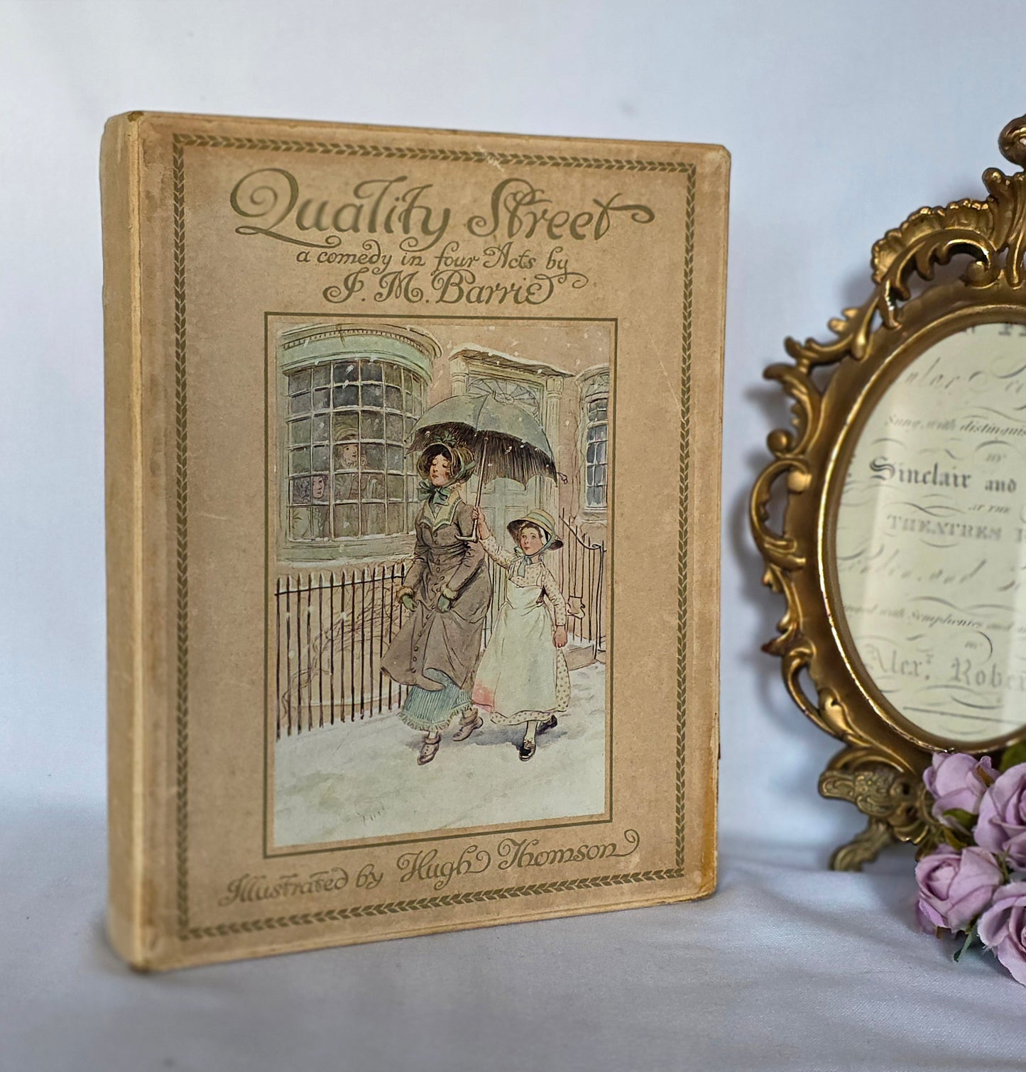 1913 Quality Street Book, JM Barrie, Hugh Thomson Illustrations, Original Box