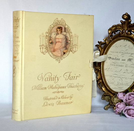 1913 Vanity Fair Antique Book: Limited Edition, Signed, Illustrated, Vellum Binding
