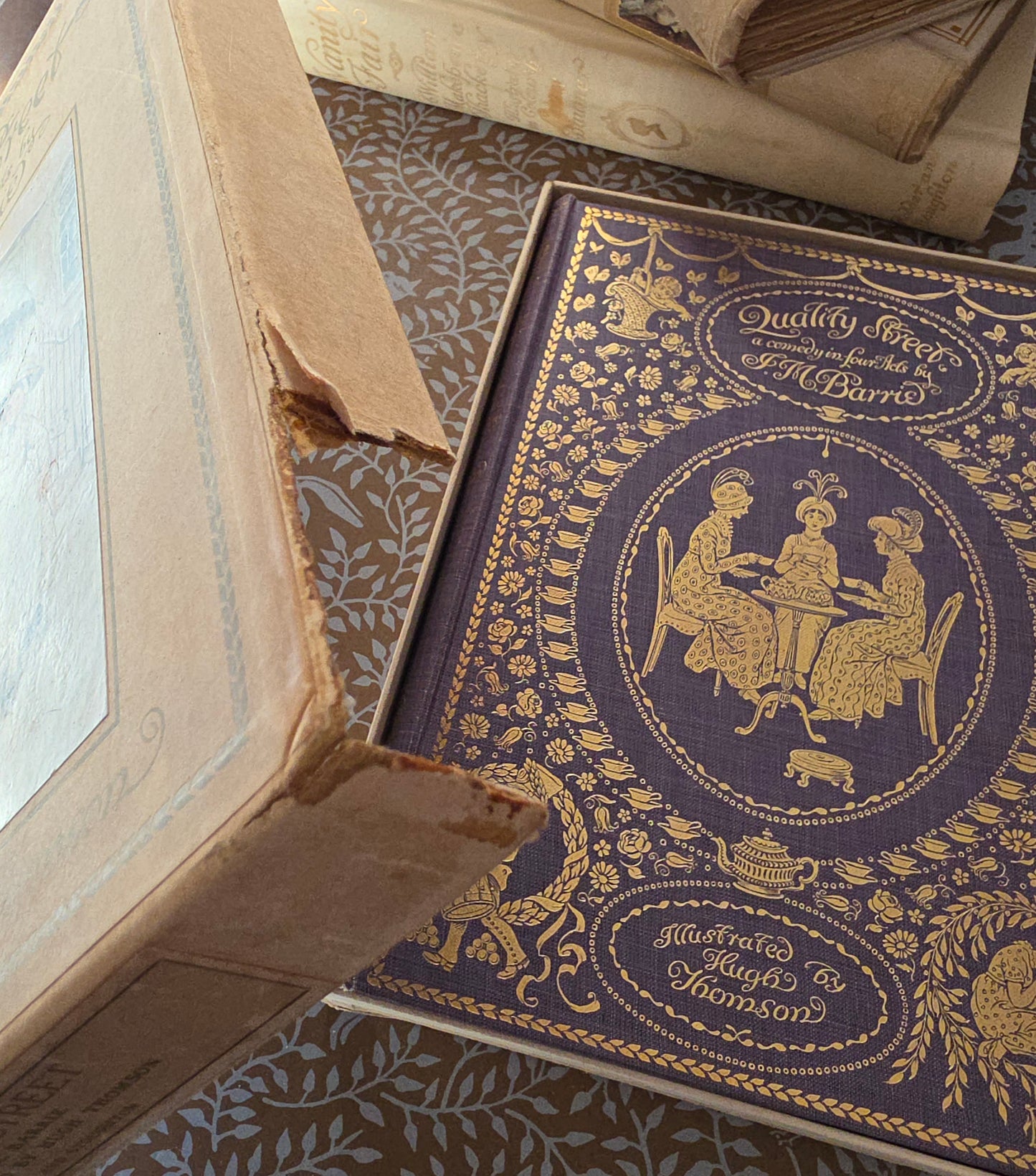 1913 Quality Street Book, JM Barrie, Hugh Thomson Illustrations, Original Box