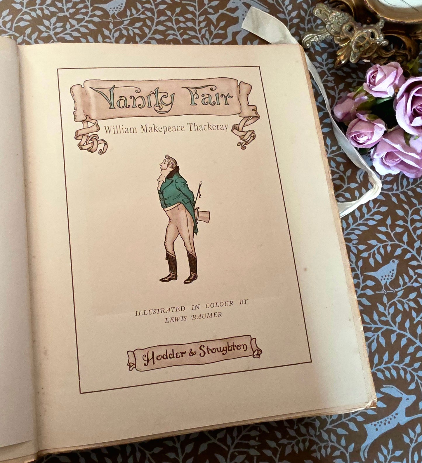 1913 Vanity Fair Antique Book: Limited Edition, Signed, Illustrated, Vellum Binding