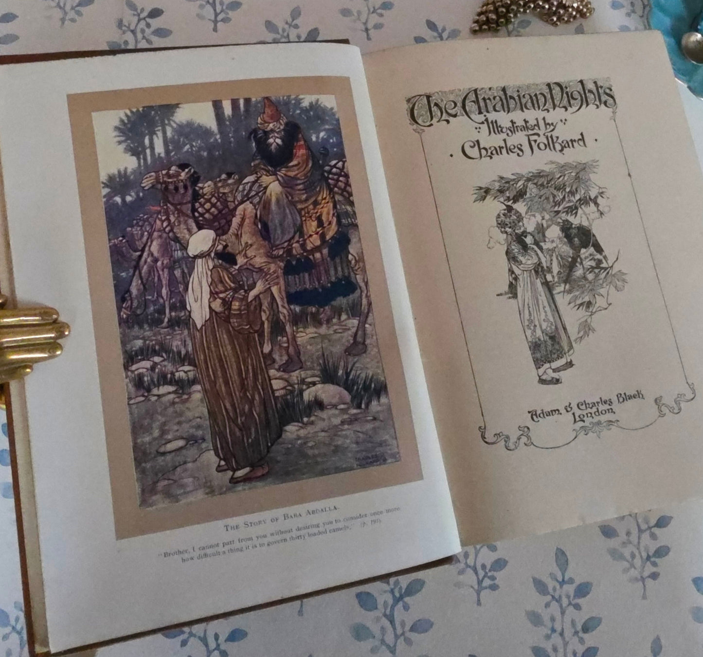 1913 The Arabian Nights Illustrated by Charles Folkard : Antique Book