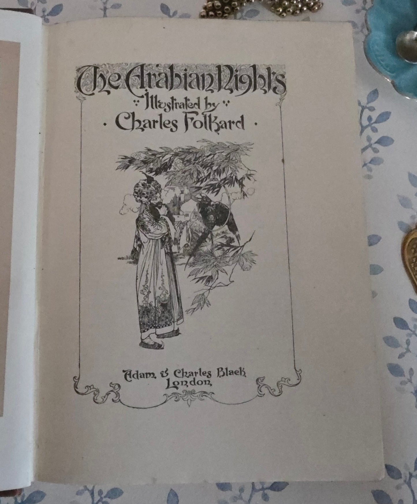 1913 The Arabian Nights Illustrated by Charles Folkard : Antique Book
