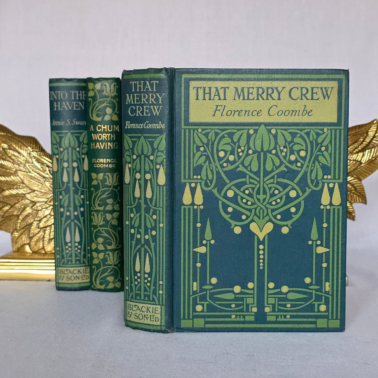 1910s Decorative Set: Five Illustrated Antique Books