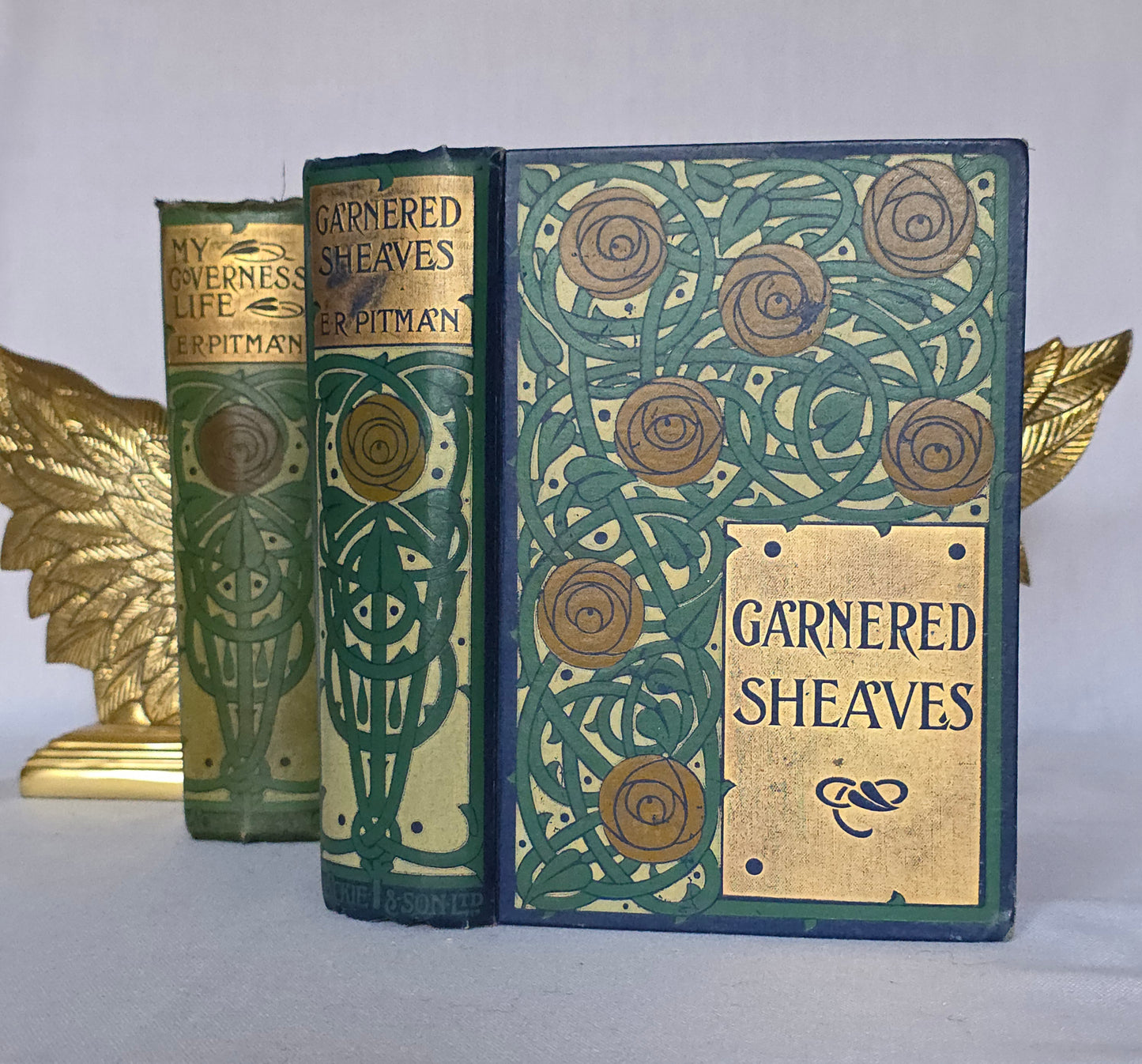 1900s Decorative Set: Three Antique Books