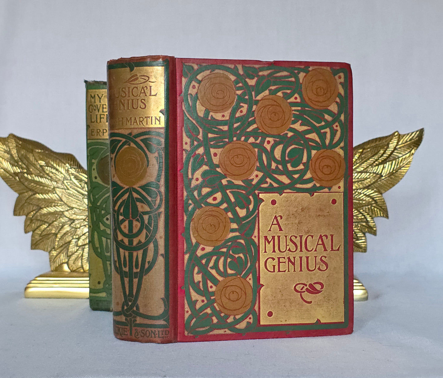 1900s Decorative Set: Three Antique Books