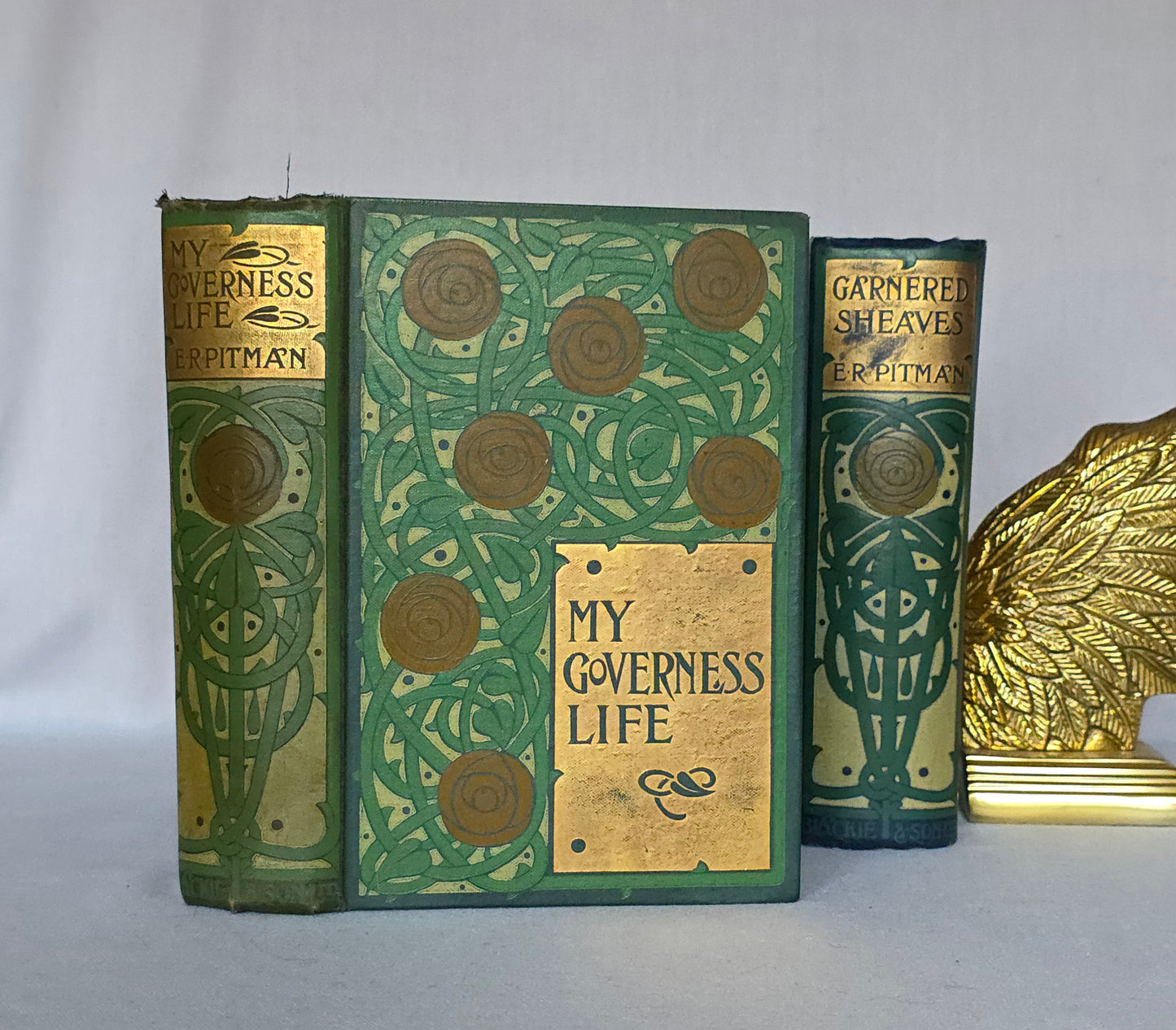 1900s Decorative Set: Three Antique Books