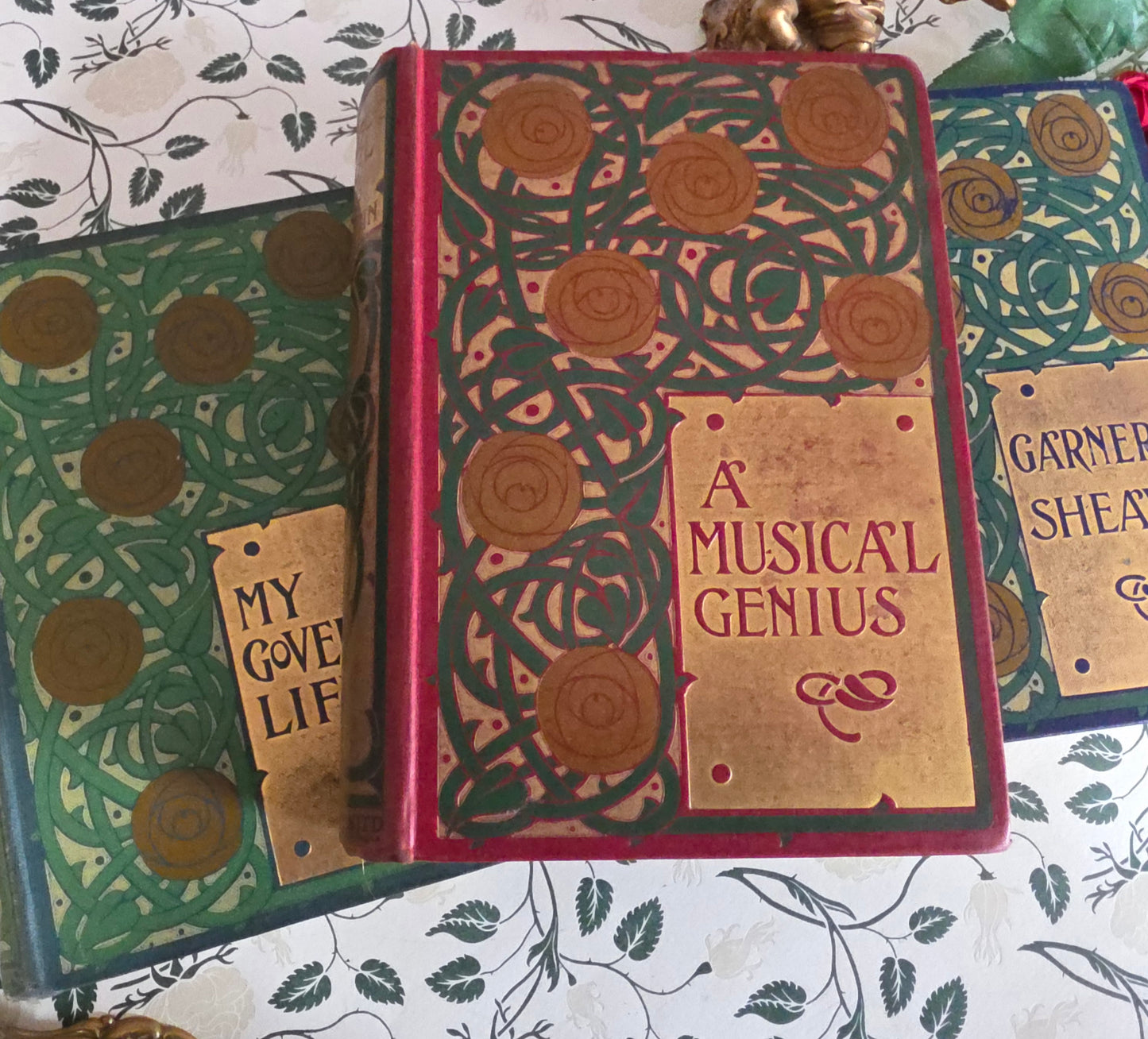 1900s Decorative Set: Three Antique Books