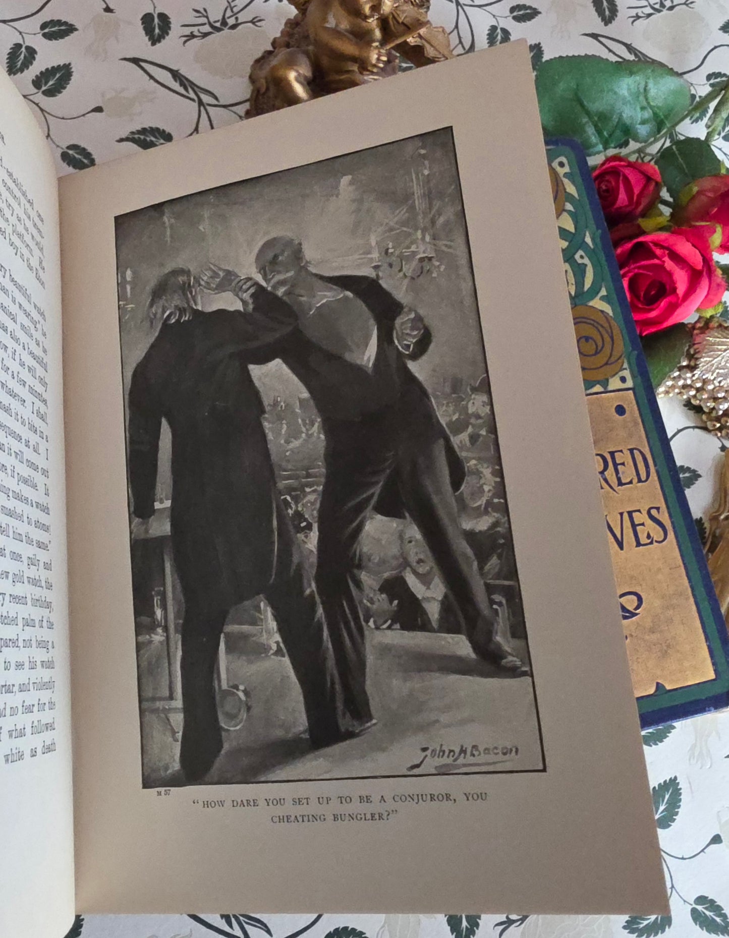 1900s Decorative Set: Three Antique Books