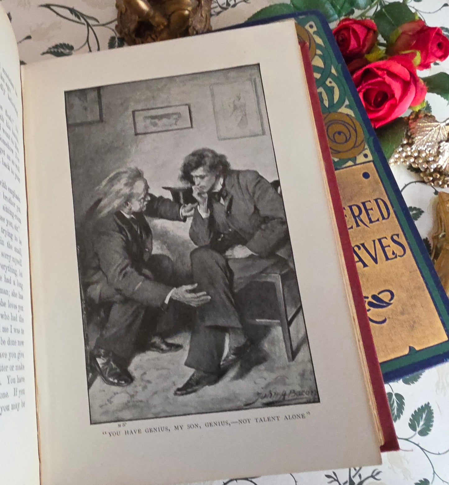 1900s Decorative Set: Three Antique Books