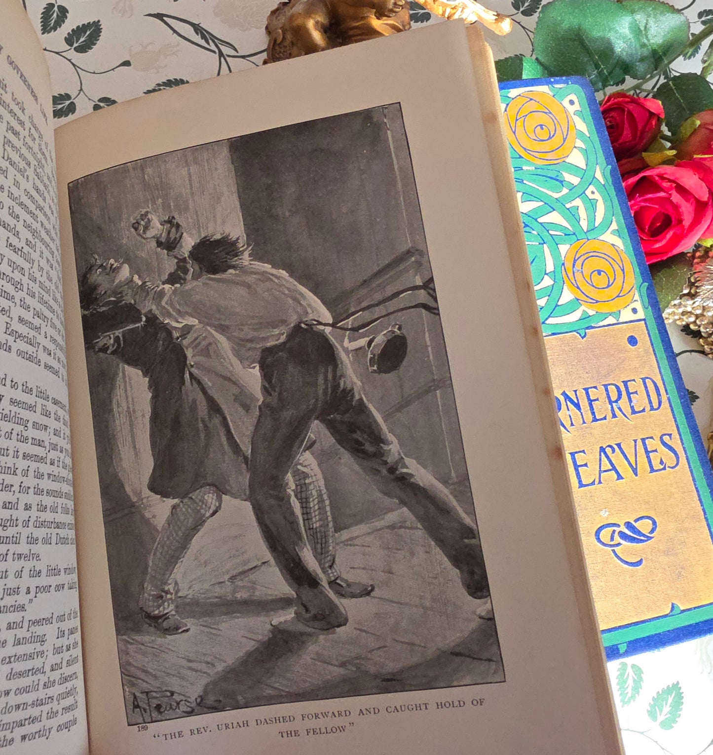 1900s Decorative Set: Three Antique Books