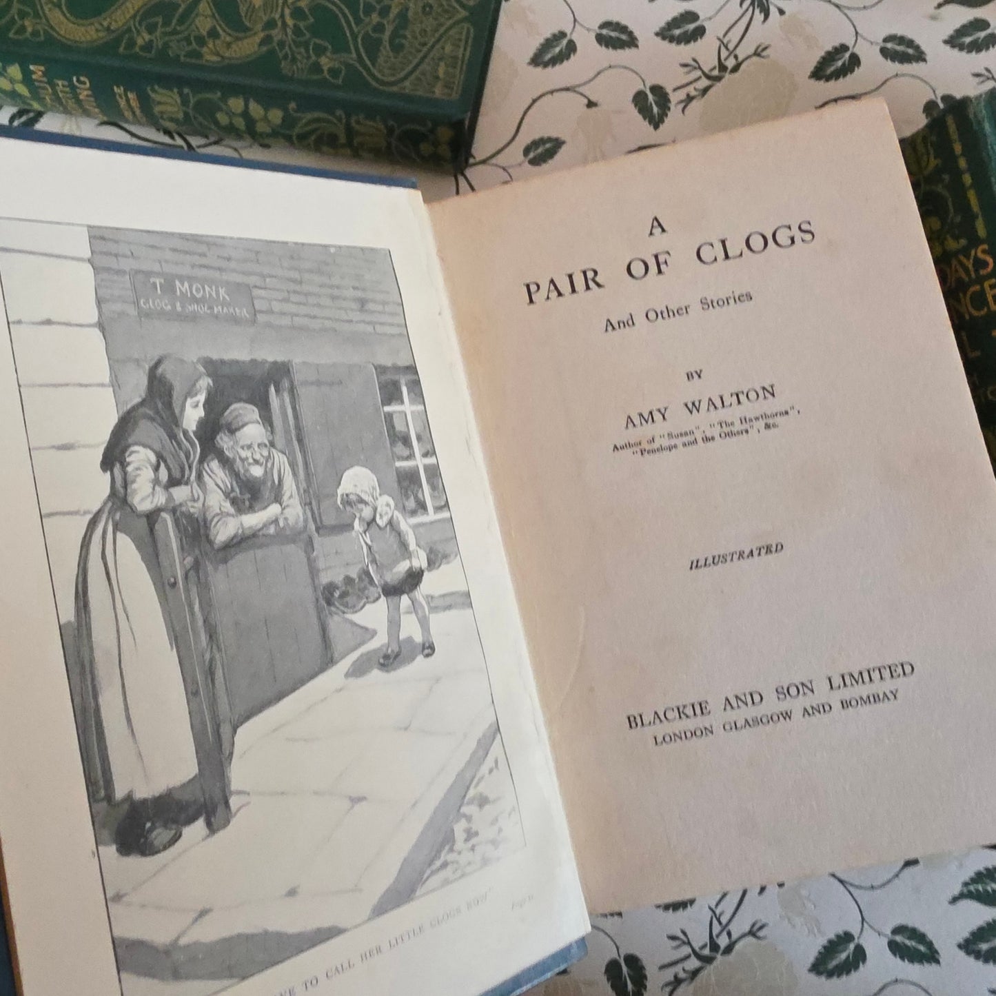 1910s Decorative Set: Five Illustrated Antique Books