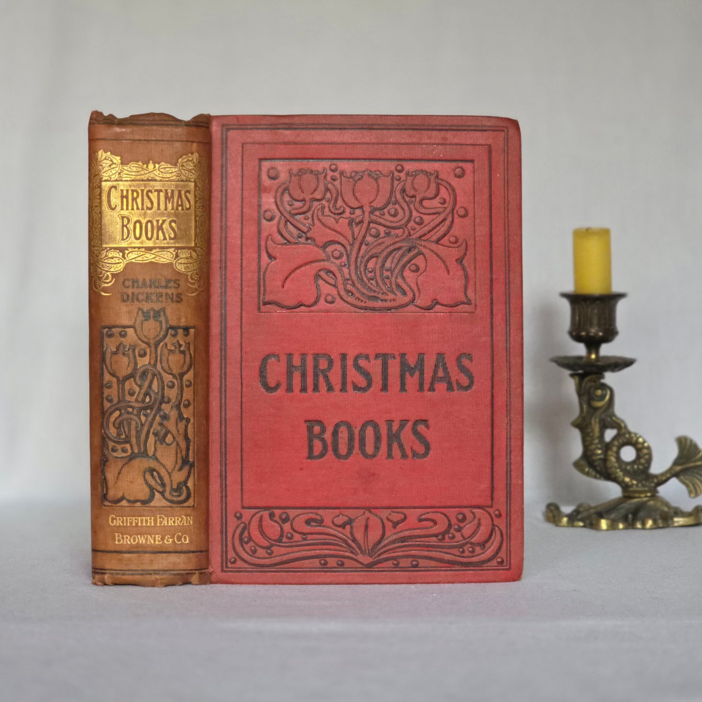 Antique Charles Dickens Christmas Books: Art Nouveau Illustrated Edition