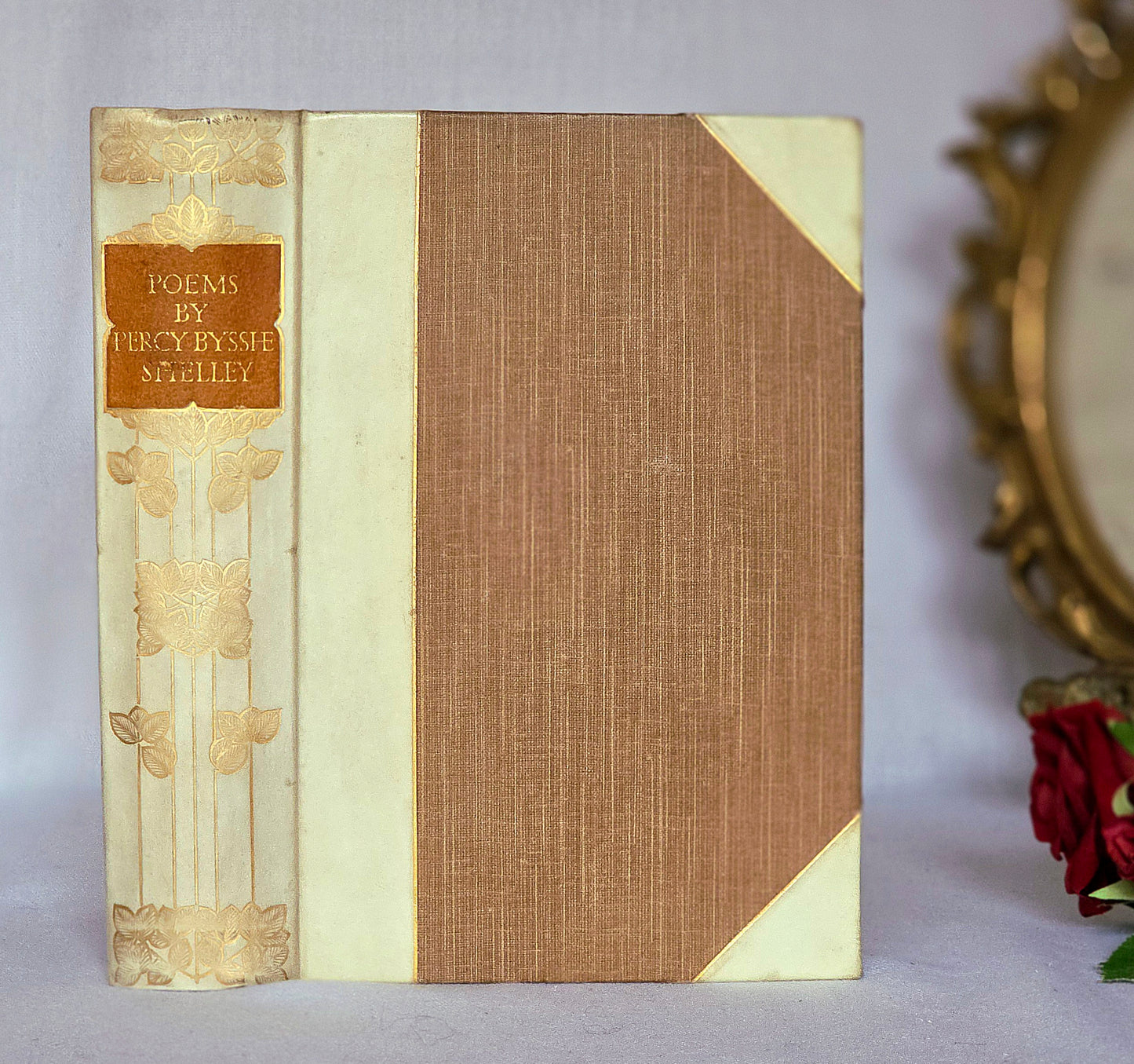 1907 Complete Poetical Works of Percy Bysshe Shelley - Vellum Bound Antique Book