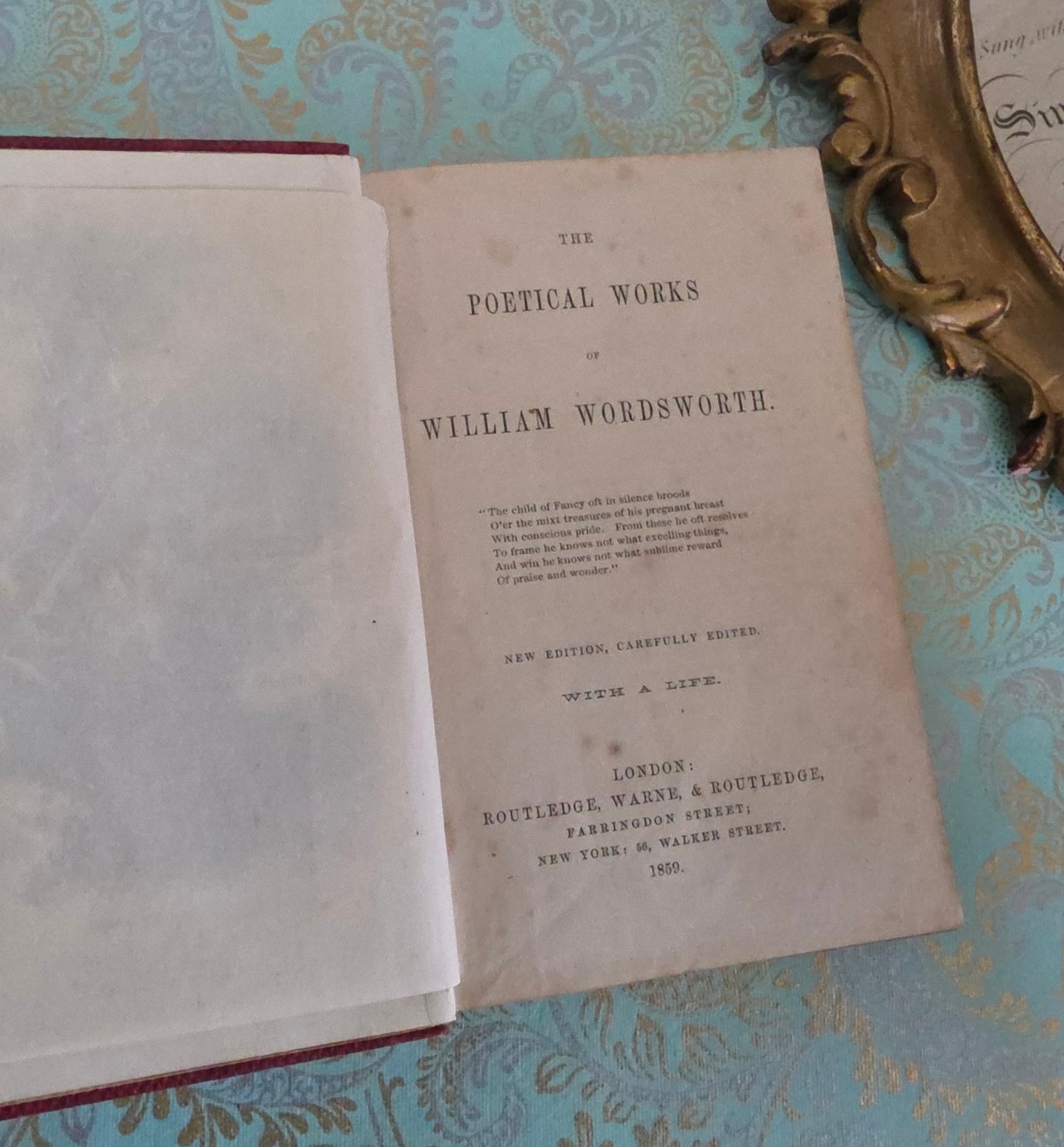 1859 The Poetical Works of William Wordsworth : Antique Illustrated Book