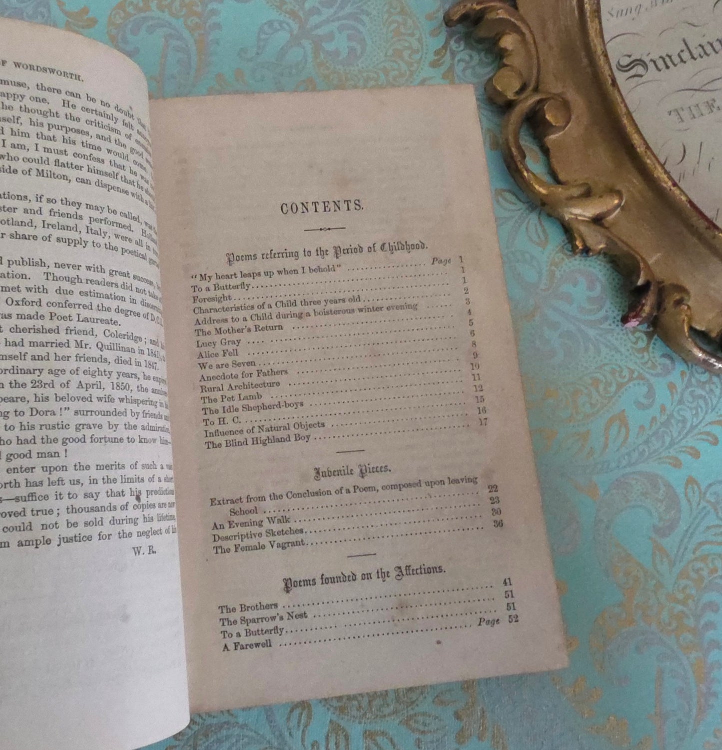 1859 The Poetical Works of William Wordsworth : Antique Illustrated Book