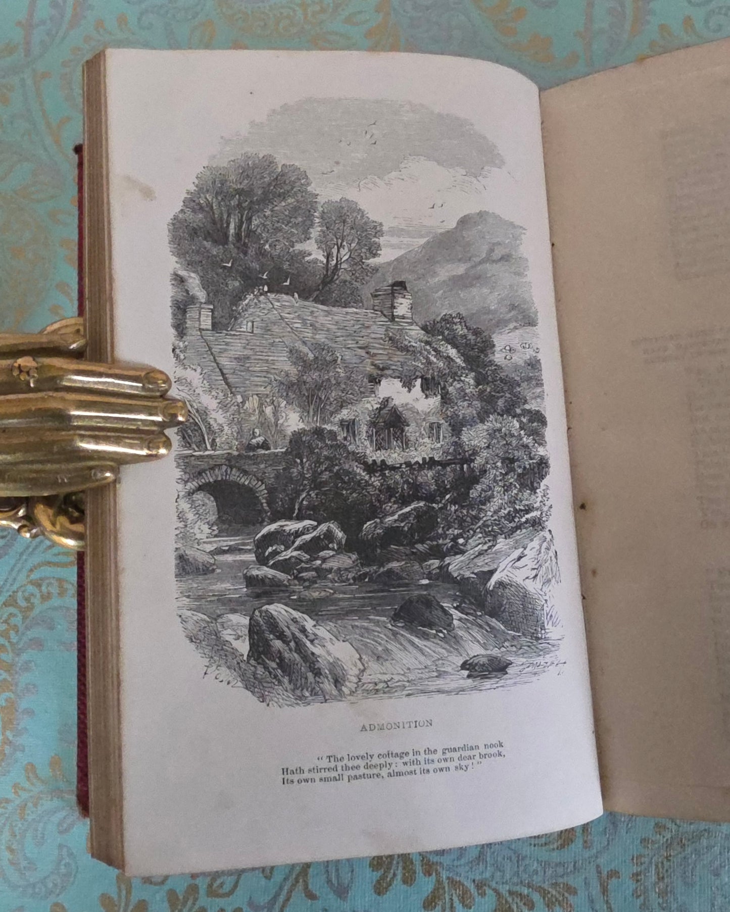 1859 The Poetical Works of William Wordsworth : Antique Illustrated Book