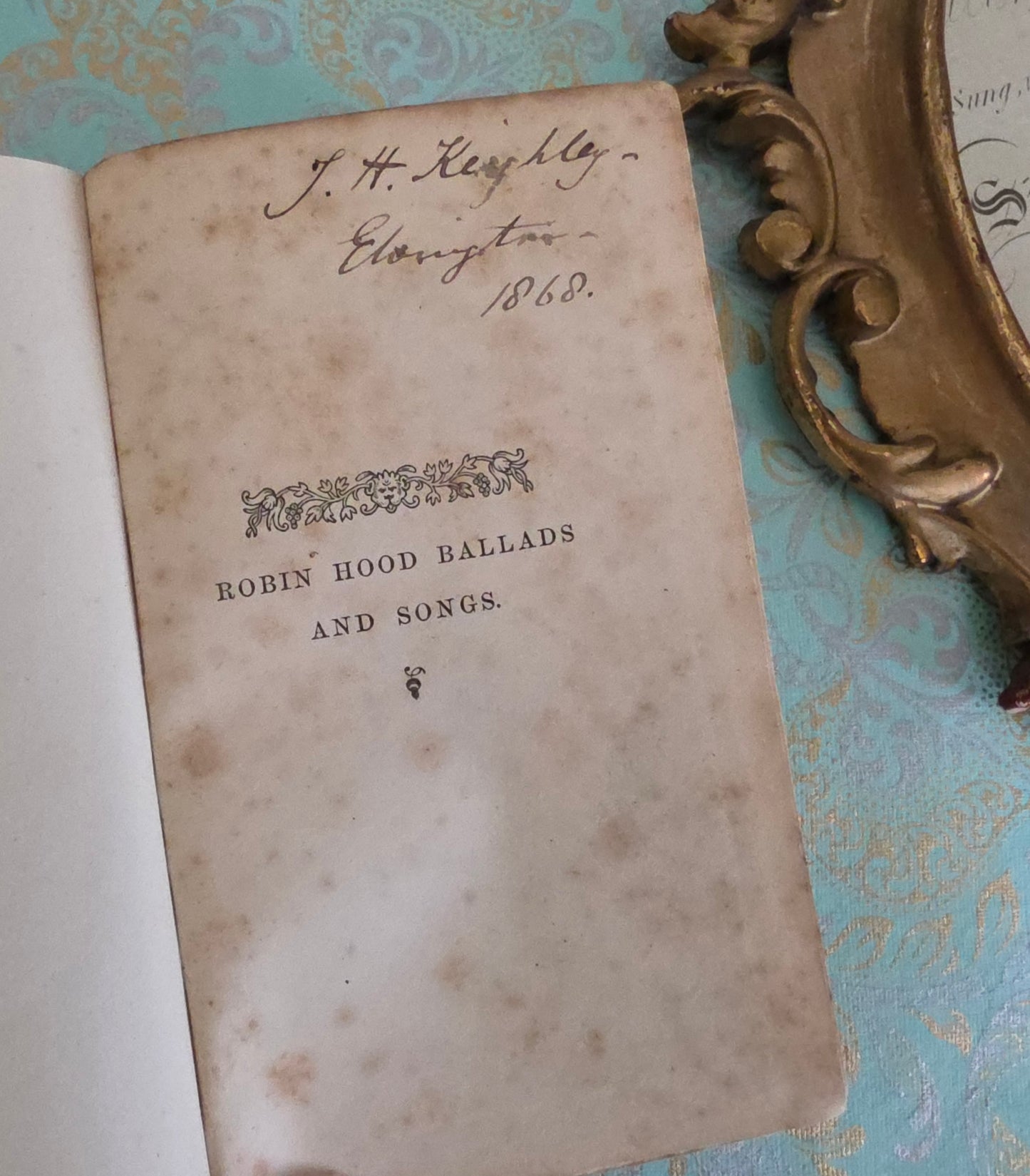 1862 Robin Hood - Ballads and Songs - Scarce Antique Pocket Sized Book