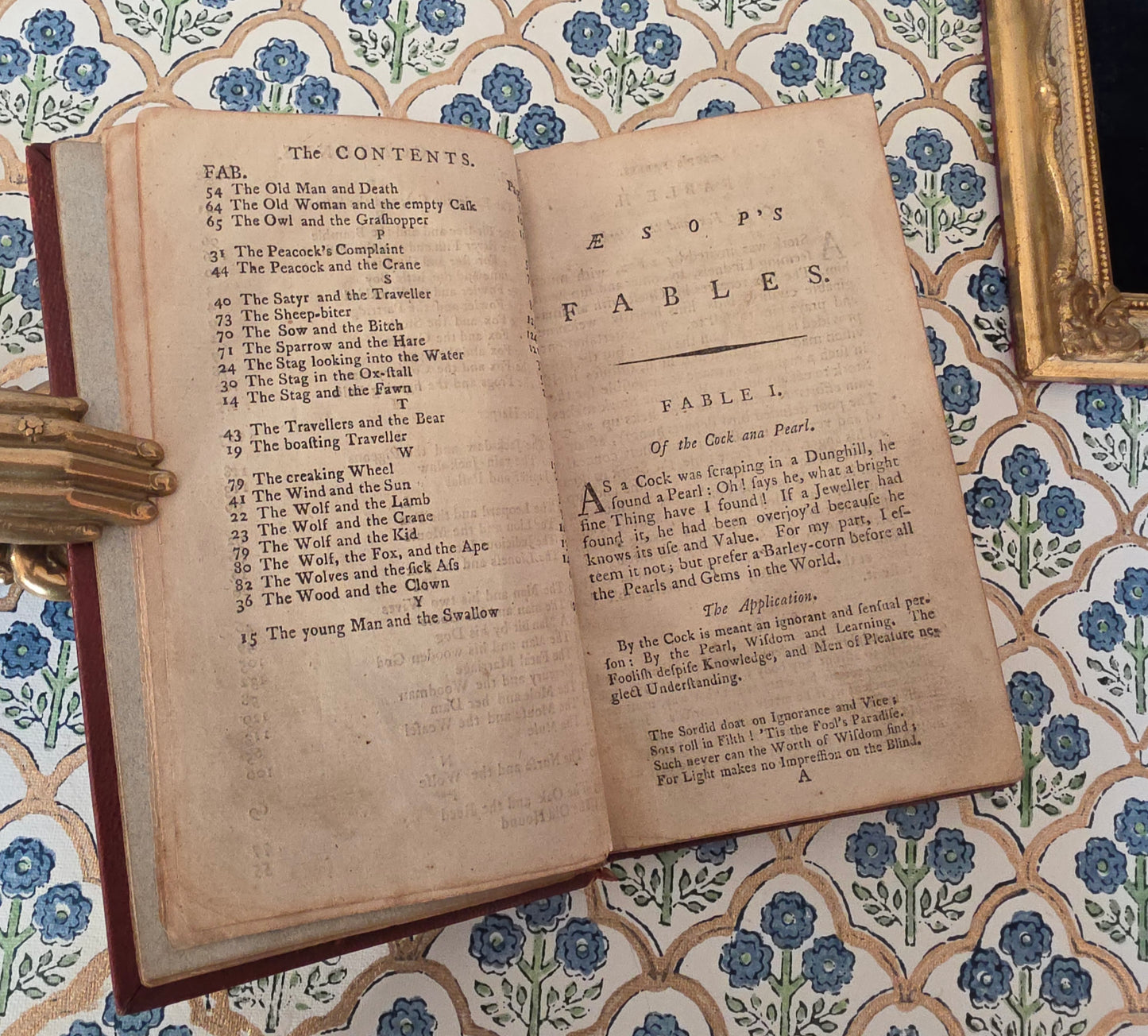 1788 Fables of Aesop - Antique, Leather Bound Book