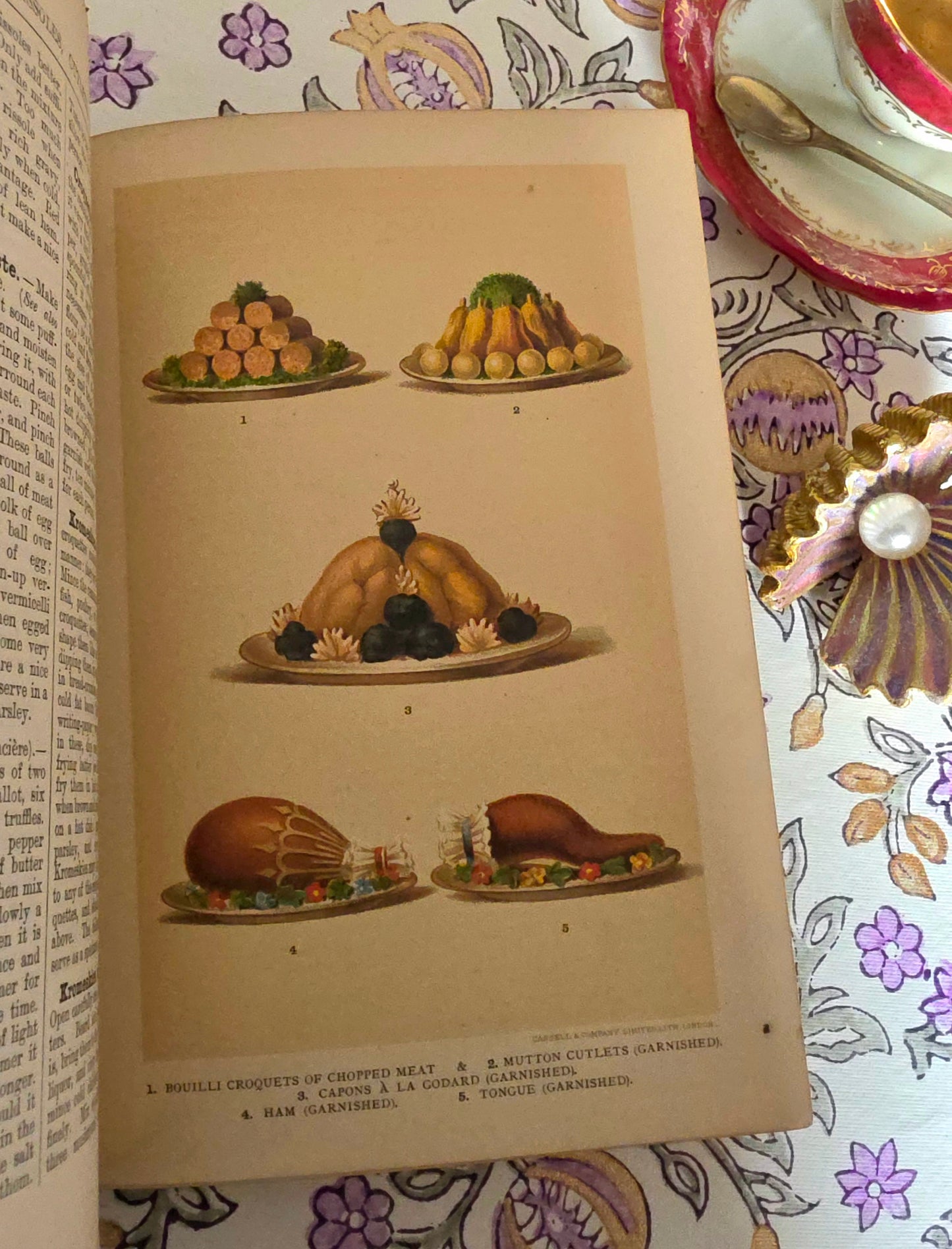 1890 Cassell's Popular Cookery - Colour Plates - Vintage Ads
