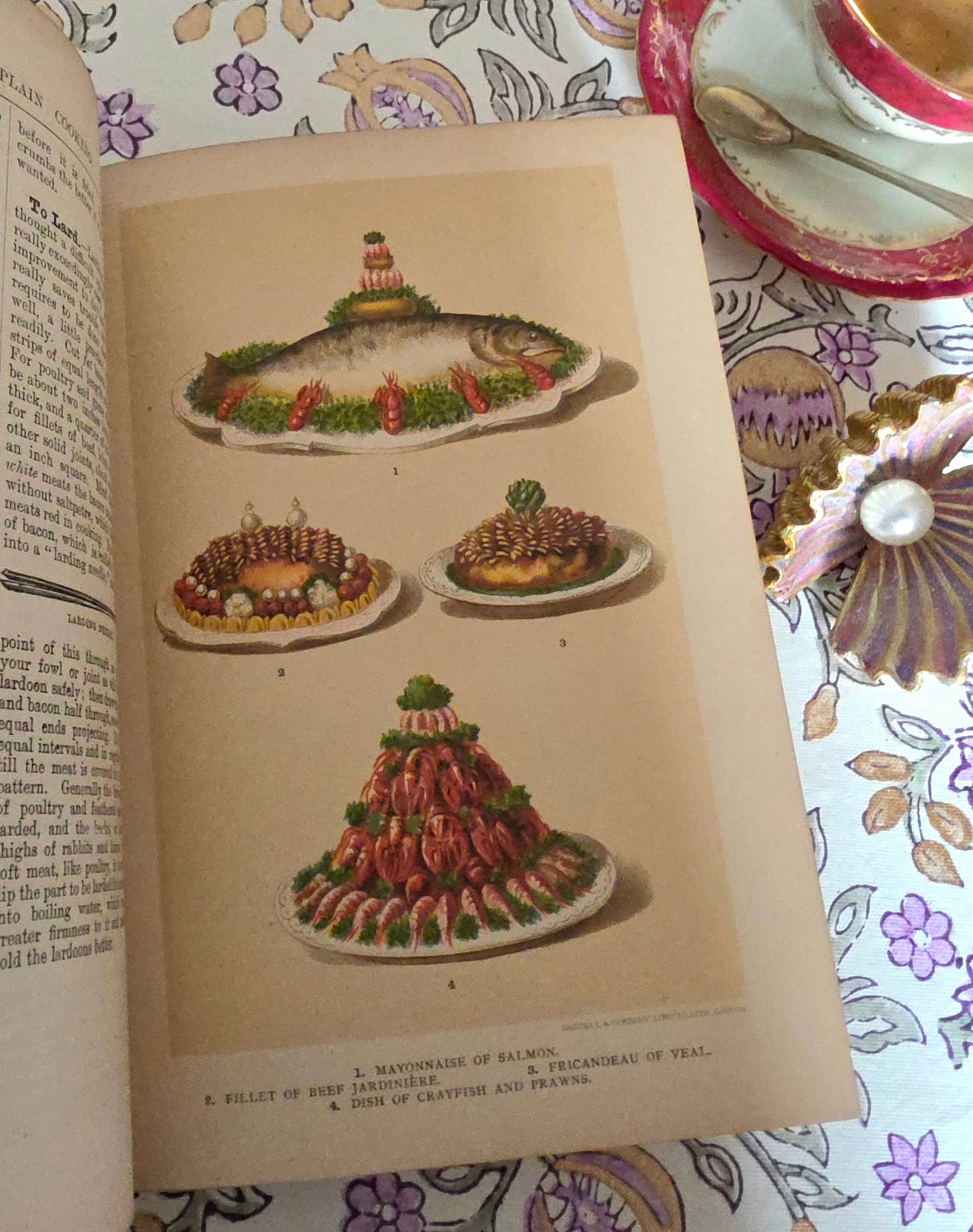 1890 Cassell's Popular Cookery - Colour Plates - Vintage Ads