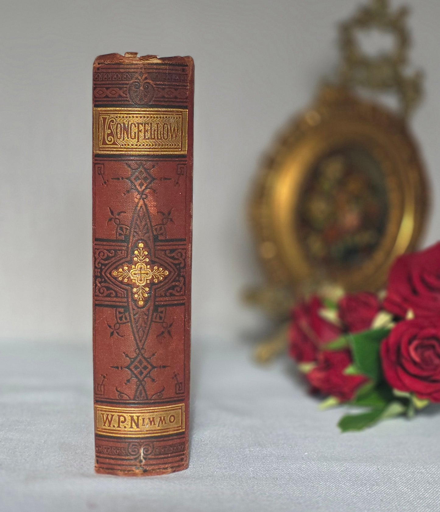 1876 Poems by Longfellow : Illustrated Antique Book
