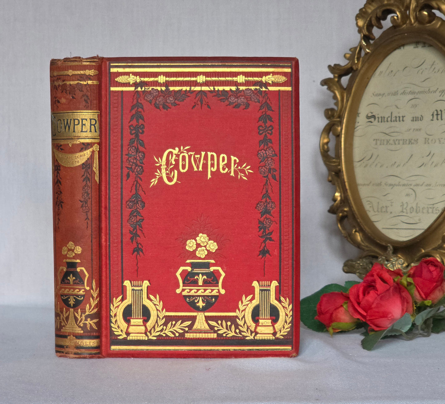 1880s The Poetical Works of William Cowper: Illustrated Antique Book