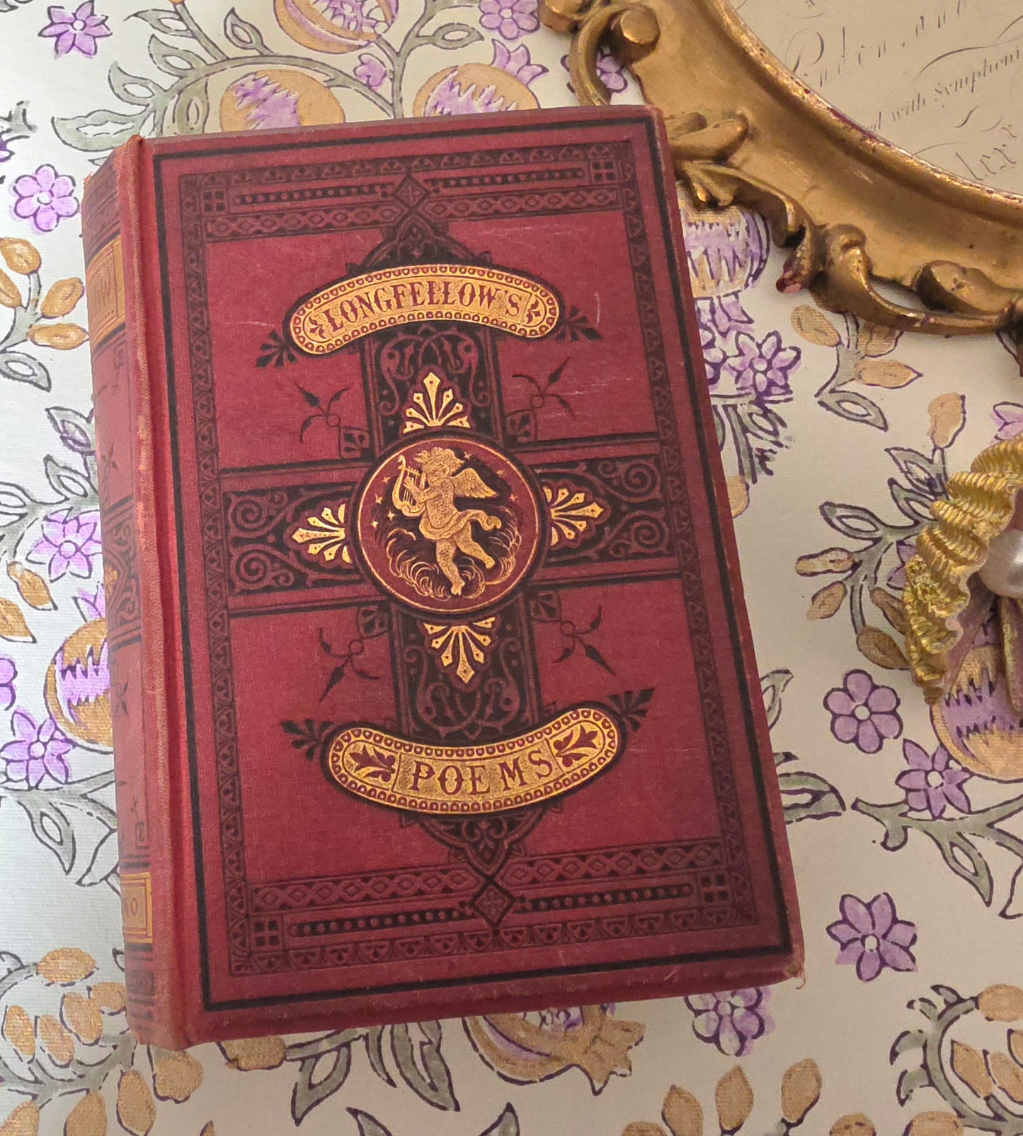 1876 Poems by Longfellow : Illustrated Antique Book