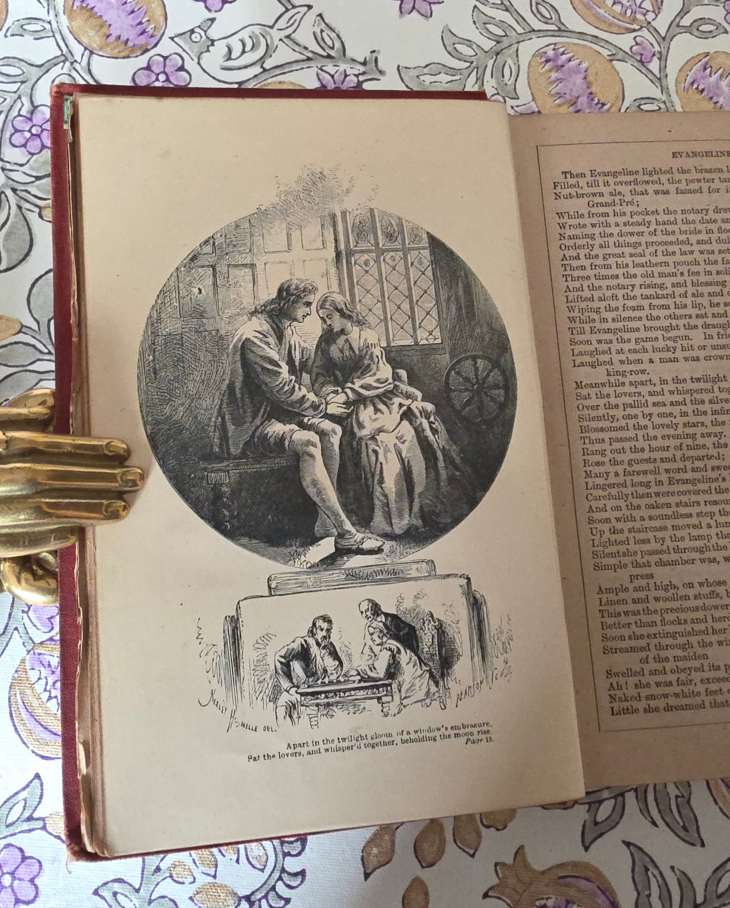 1876 Poems by Longfellow : Illustrated Antique Book