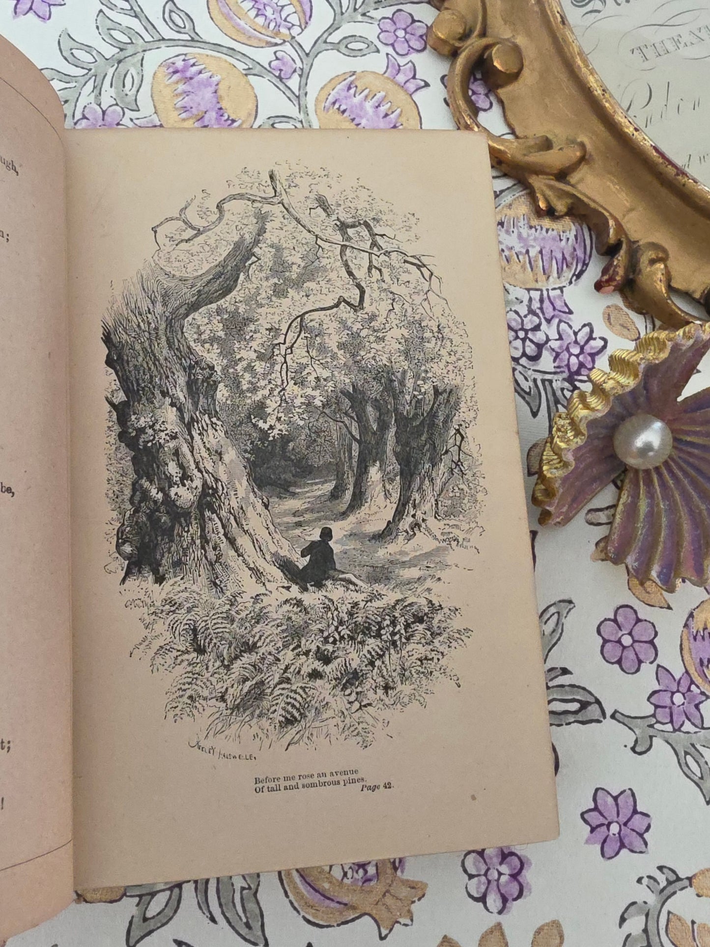 1876 Poems by Longfellow : Illustrated Antique Book