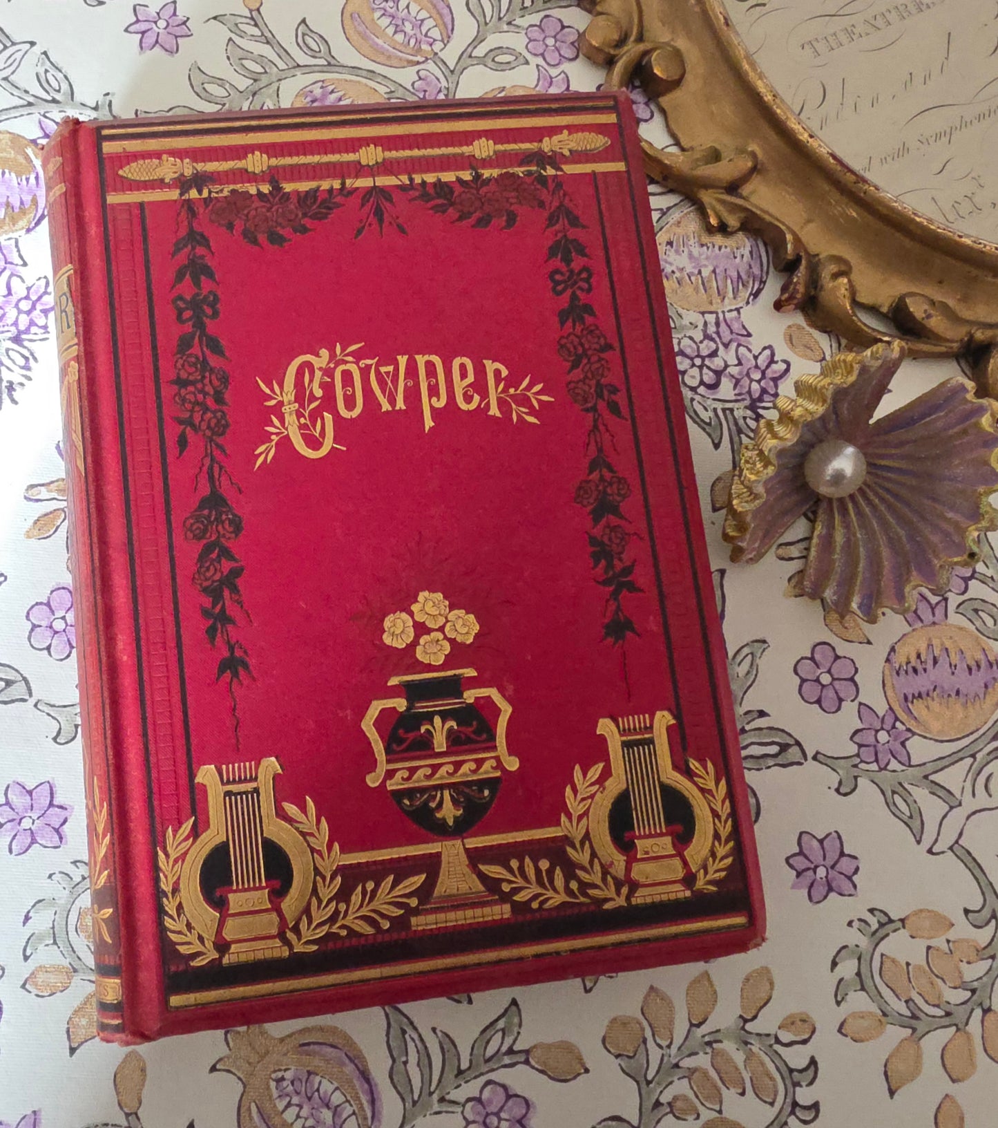 1880s The Poetical Works of William Cowper: Illustrated Antique Book