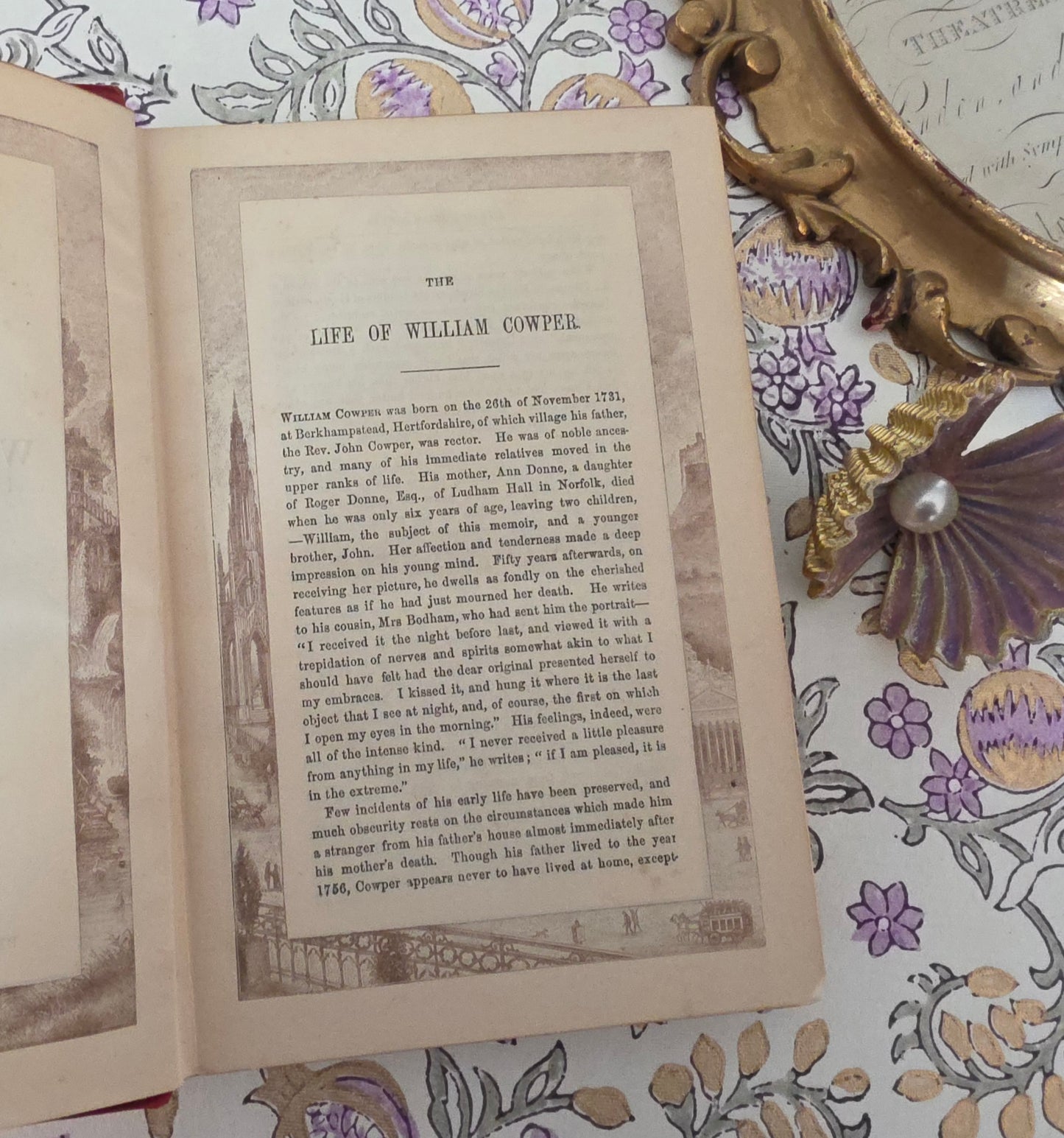 1880s The Poetical Works of William Cowper: Illustrated Antique Book