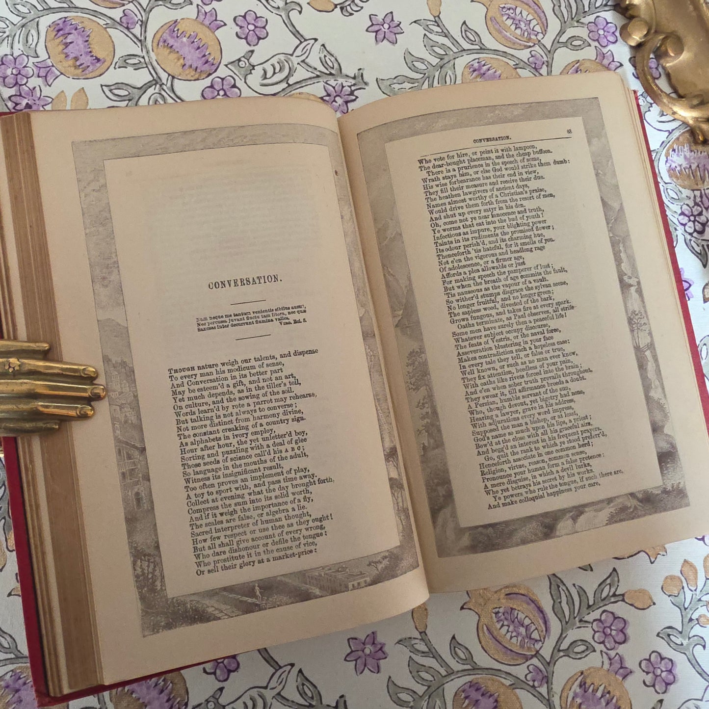 1880s The Poetical Works of William Cowper: Illustrated Antique Book