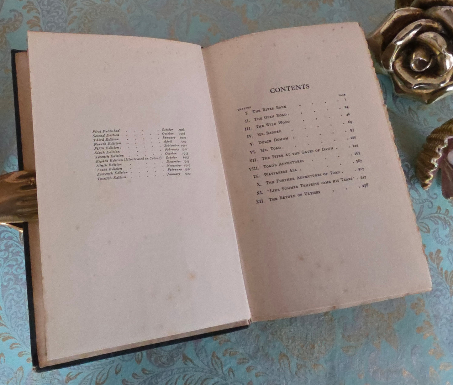 1921 The Wind in the Willows by Kenneth Grahame - Early Antique Hardback