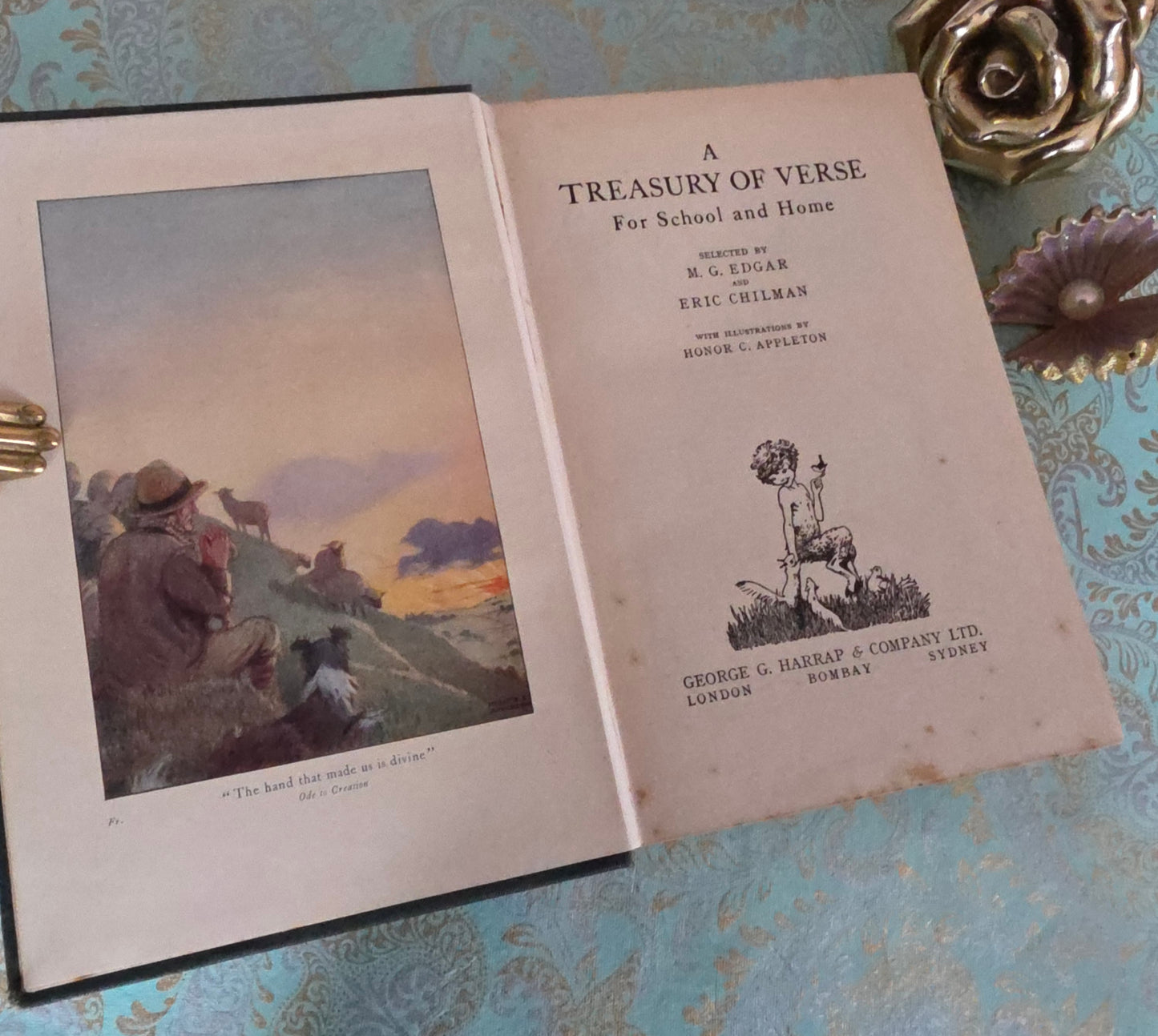 1932 A Treasury of Verse For School and Home - Colour Illustrations